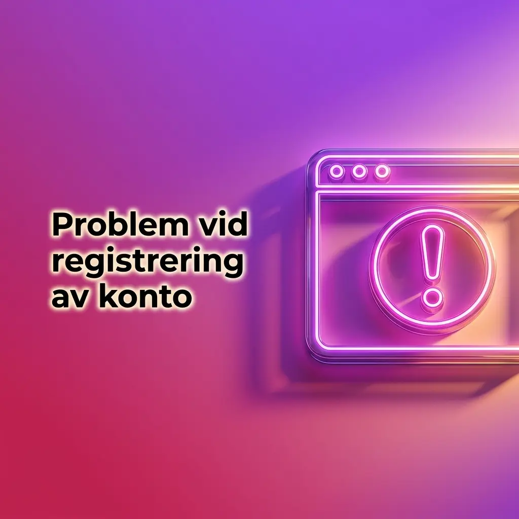Illustration av problem vid kontoregistrering med fel i uppgifter, dokument och kontakt med kundservice